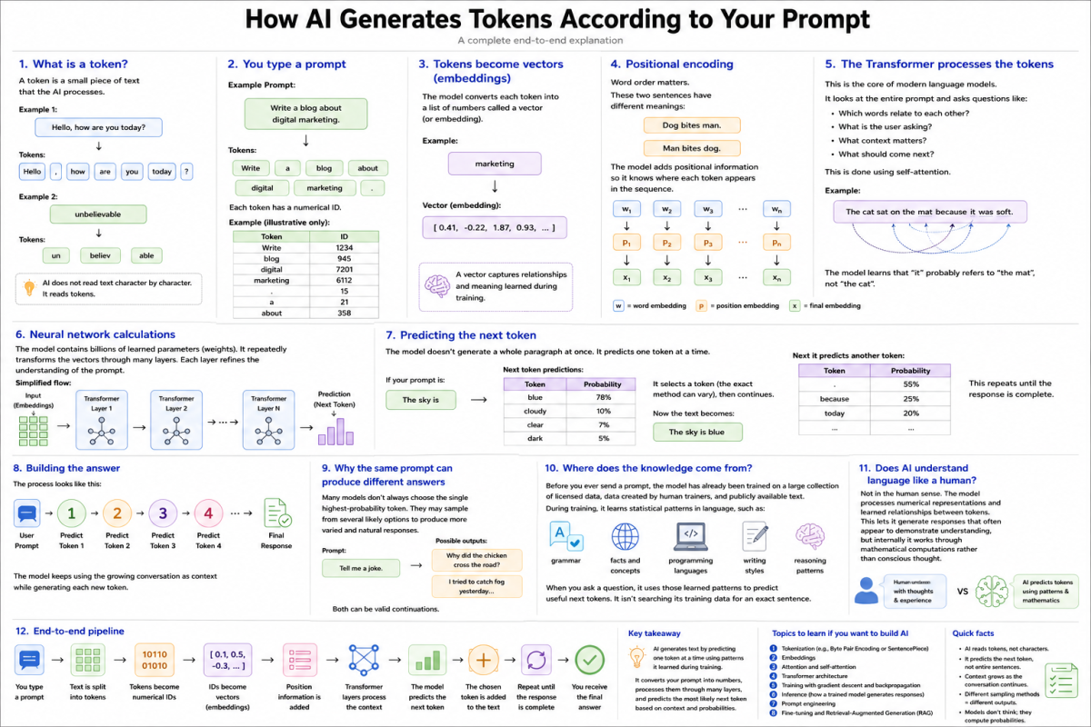 How AI Generates Tokens: The Complete Guide to LLM Token Generation